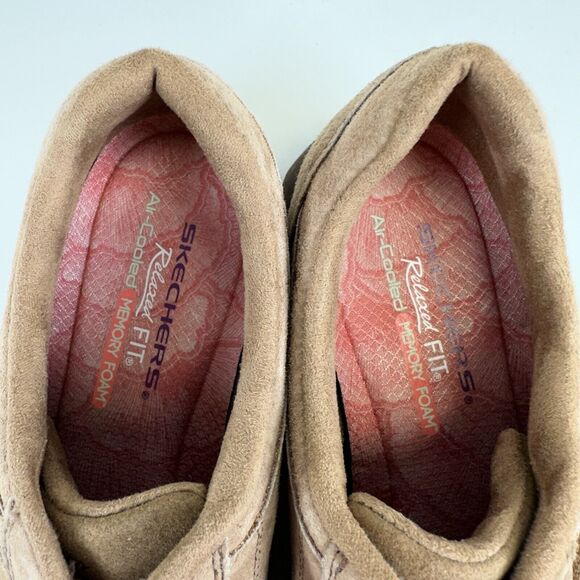 Skechers Bikers Curbed Memory Foam Walking Sneakers Brown Suede Shoes Size 9.5 - Picture 8 of 9